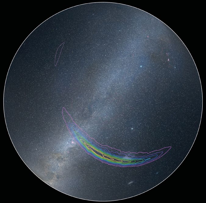 Kütleçekim Dalgalarının Geldiği Yer 14 Eylül 2015 tarihinde LIGO detektörleri tarafından algılanan kütleçekim dalgalarının geldiği düşünülen noktalar resim üzerinde, göğün güney yarıküresinde işaretlenmiş. Farklı renkler sinyallerin o bölgeden gelme ihtimaline karşılık geliyor. Sinyalin mor bölgeden gelme ihtimali %90, içteki sarı bölgeden gelme ihtimaliyse %10.